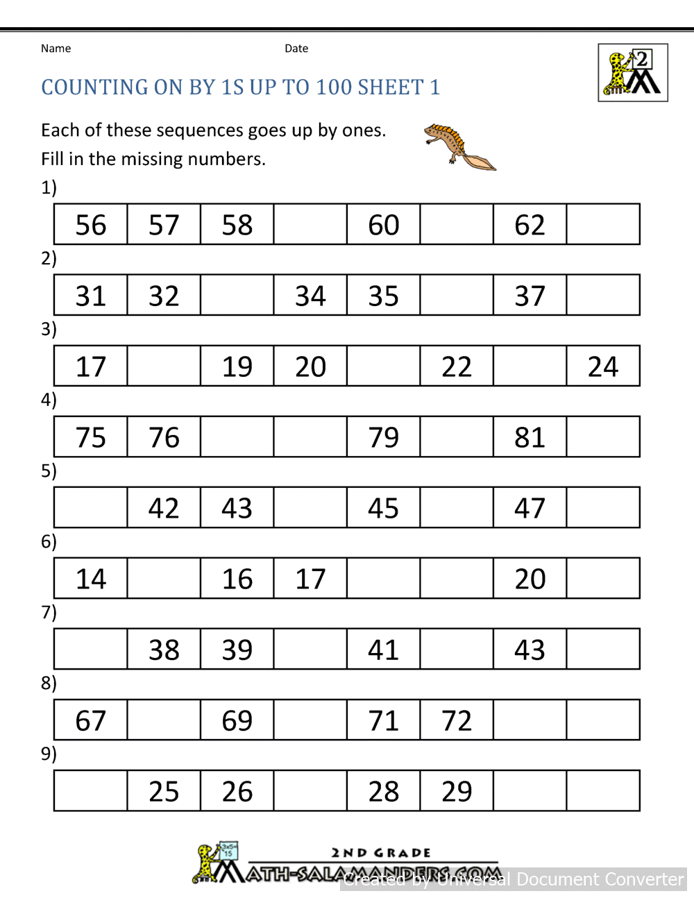 Math salamanders