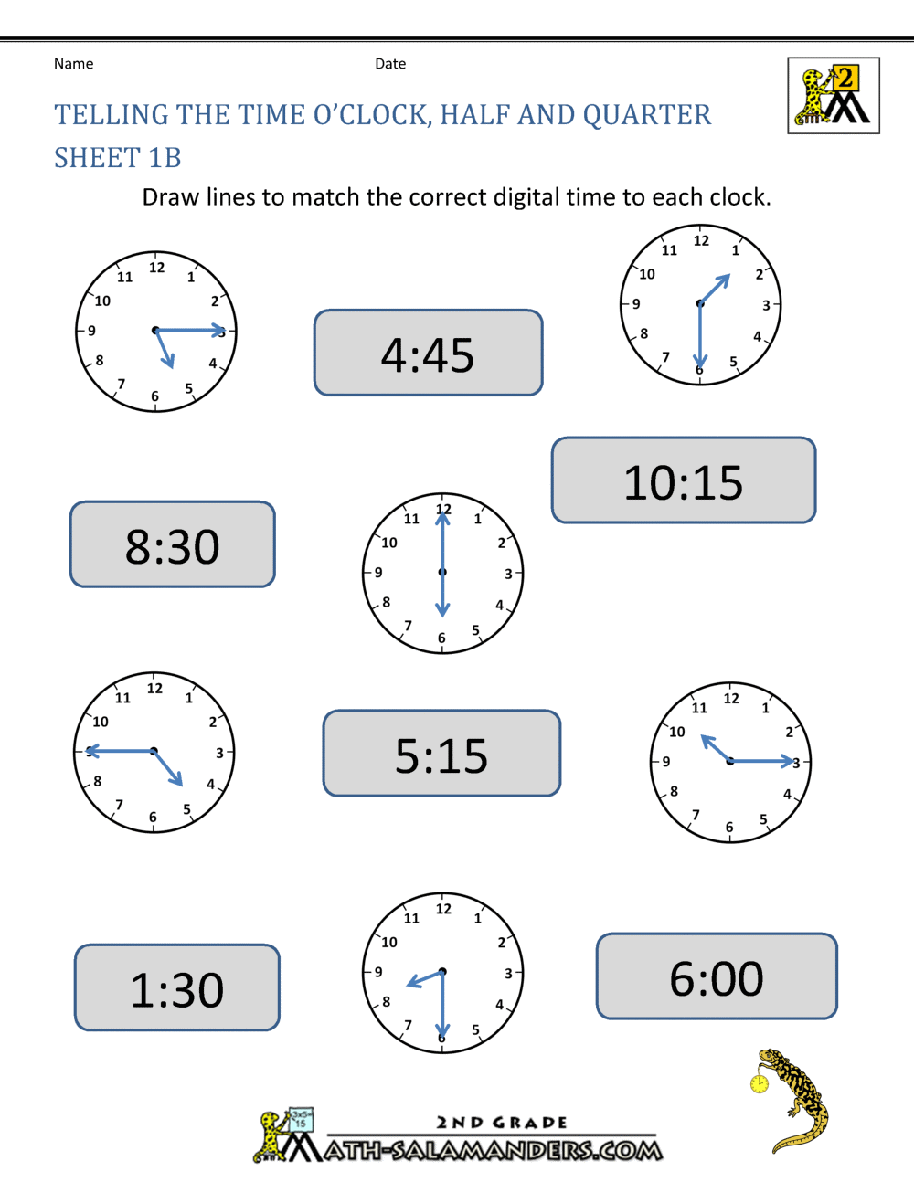 What Time Is It O Clock Worksheets