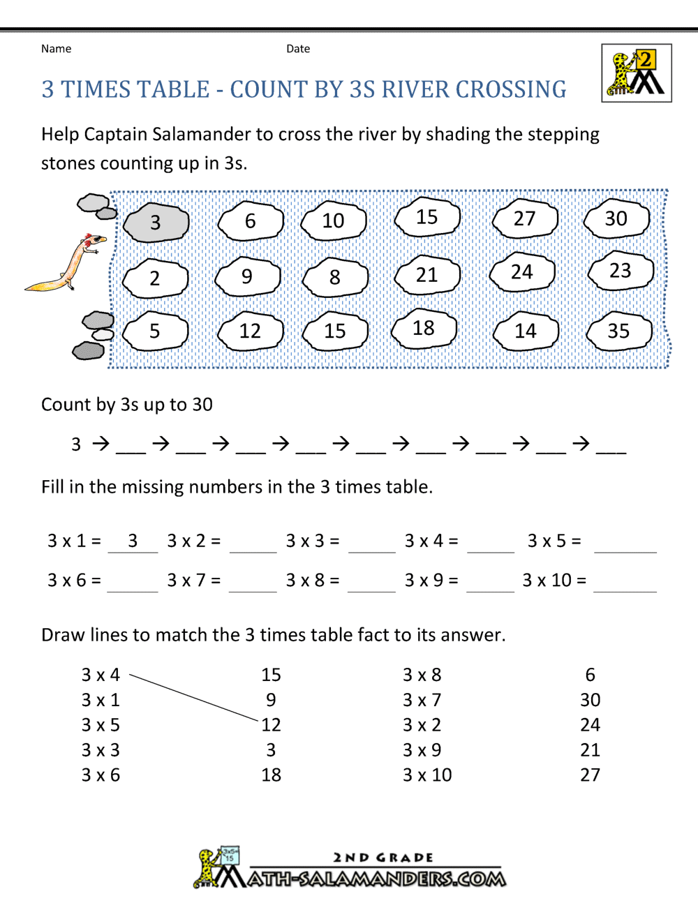 times table homework year 3