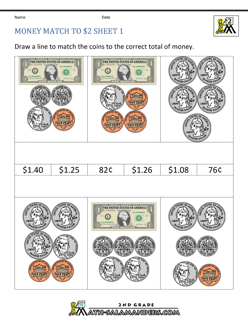 Free Printable Money Multiplication Worksheets