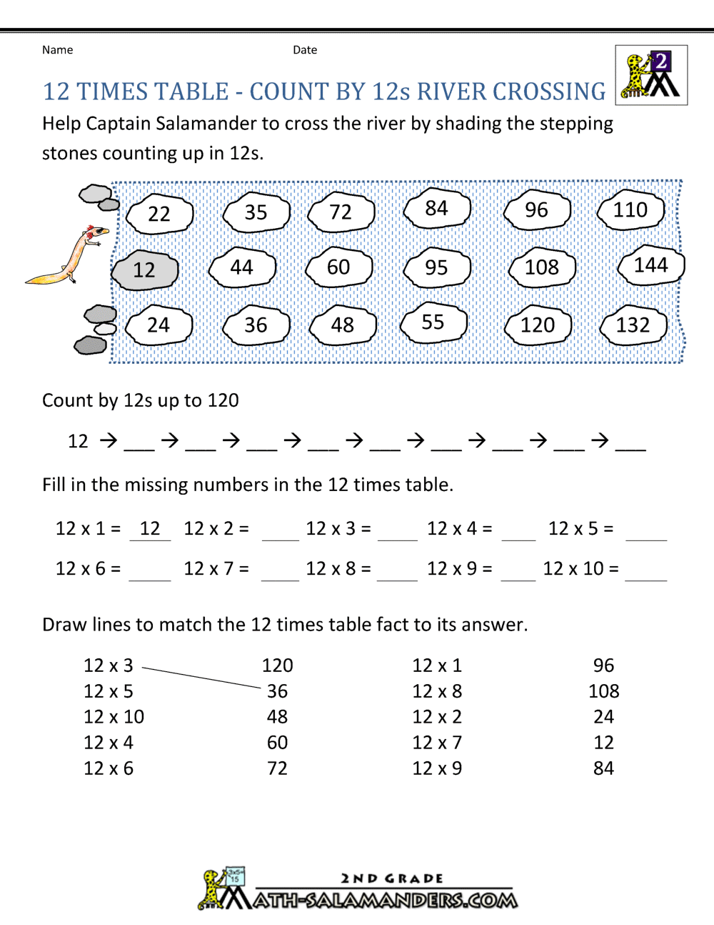 12 Times 12 Multiplication Worksheet