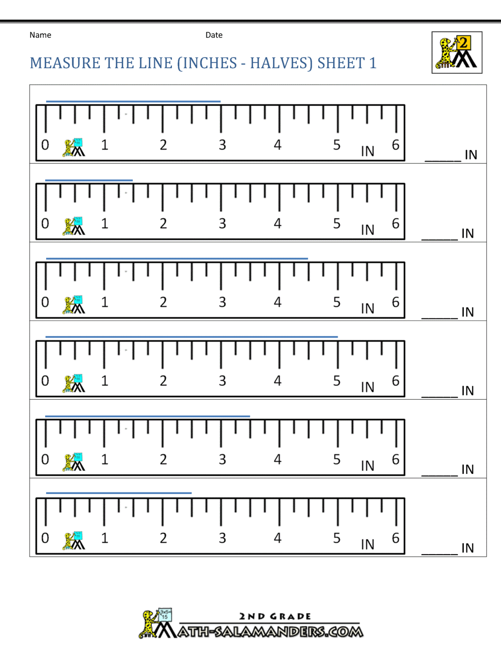 Measurement Math Worksheets - Measuring Length