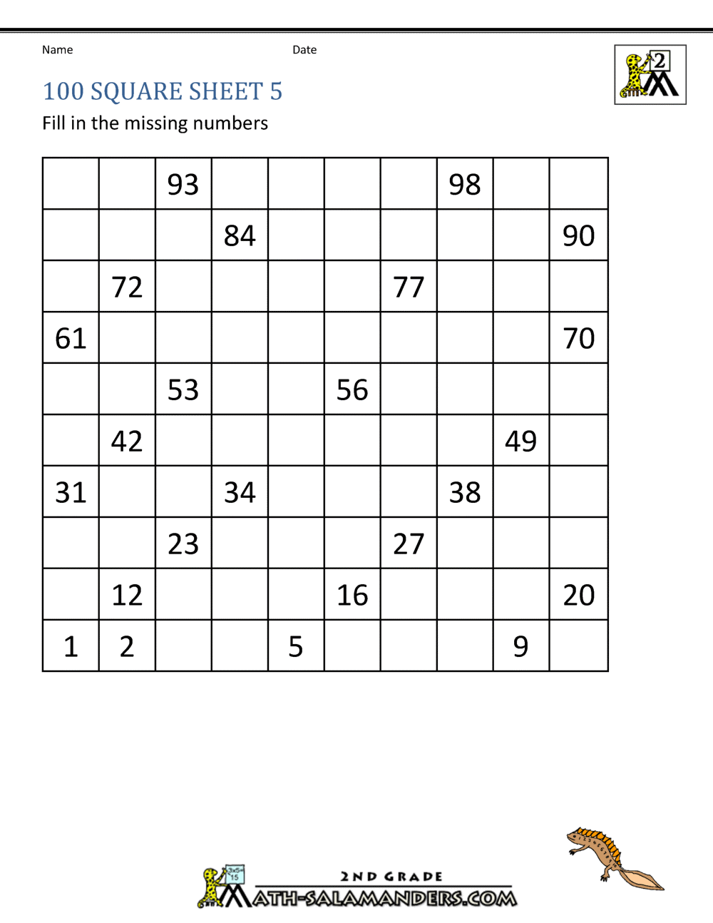 Worksheet On Square Numbers