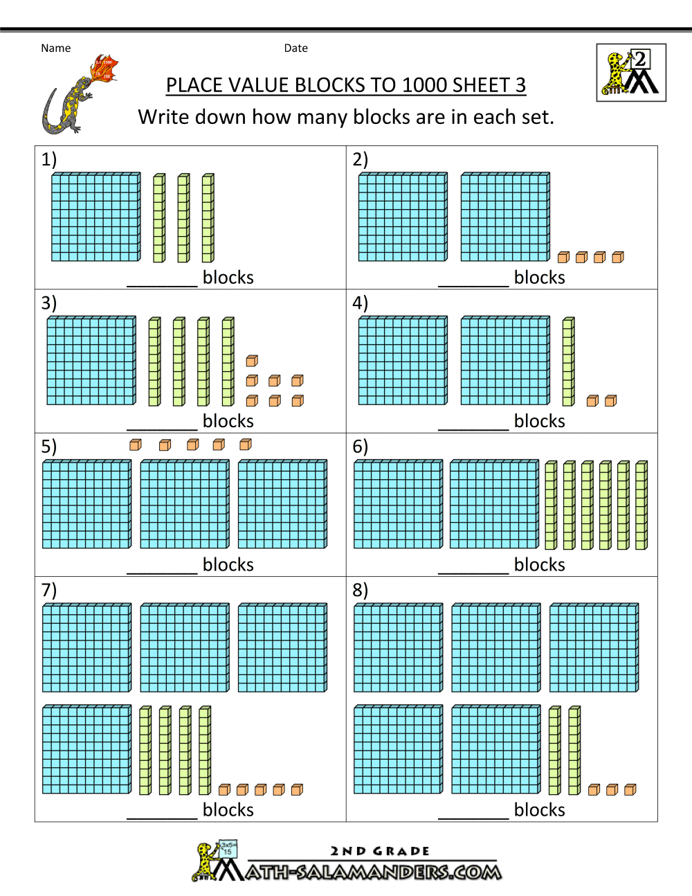 Place Value Blocks Printable