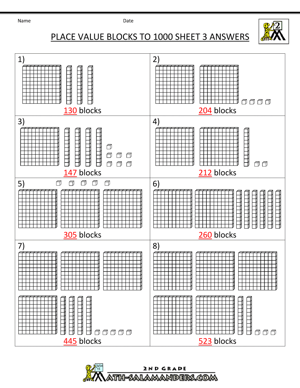 Place Value Blocks with 3 digit number