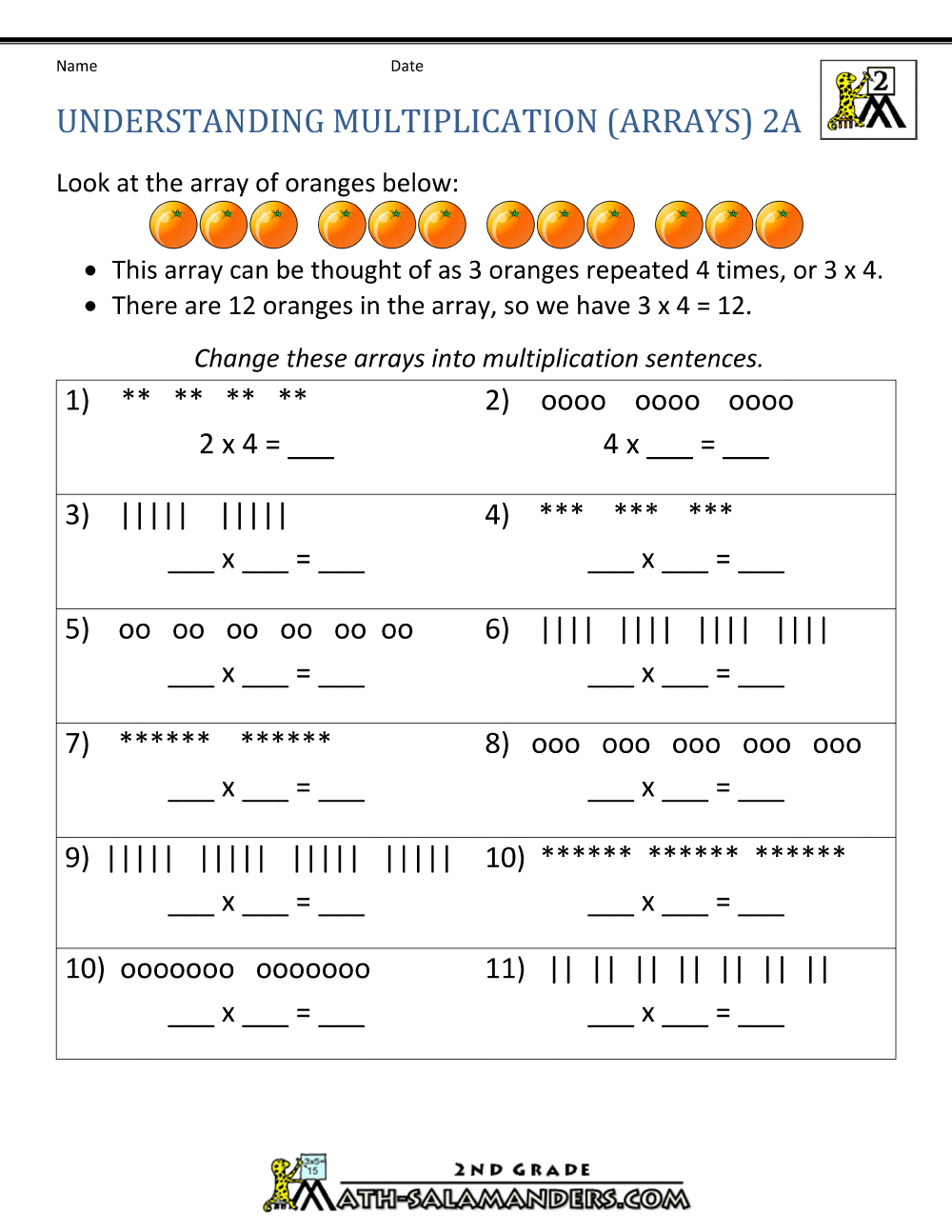 Beginning Multiplication Worksheets 