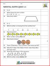 first grade mental math worksheet image