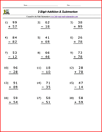 2nd grade addition and subtraction worksheet generated 1 image
