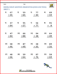 Double Digit Addition With Regrouping