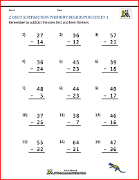 2 digit subtraction without regrouping image