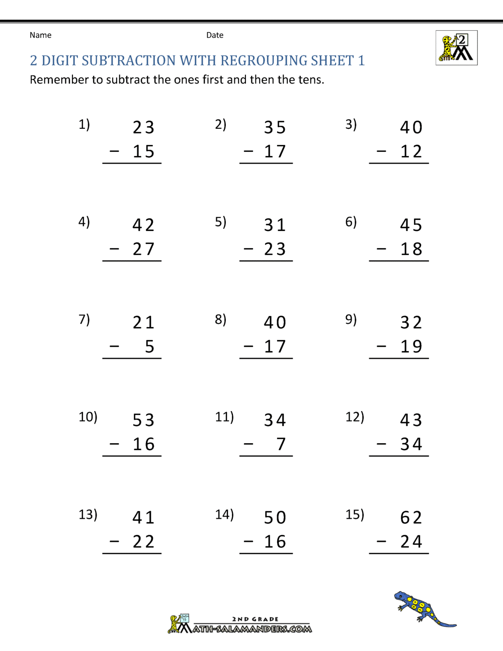 problem solving subtraction with regrouping worksheets