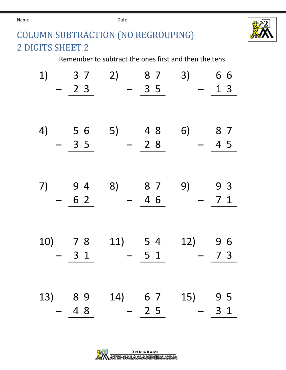 subtracting-without-regrouping-worksheets