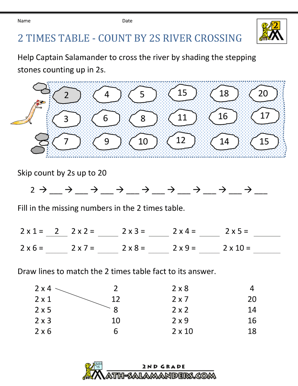 25 Times Table Within 2 Times Table Worksheet