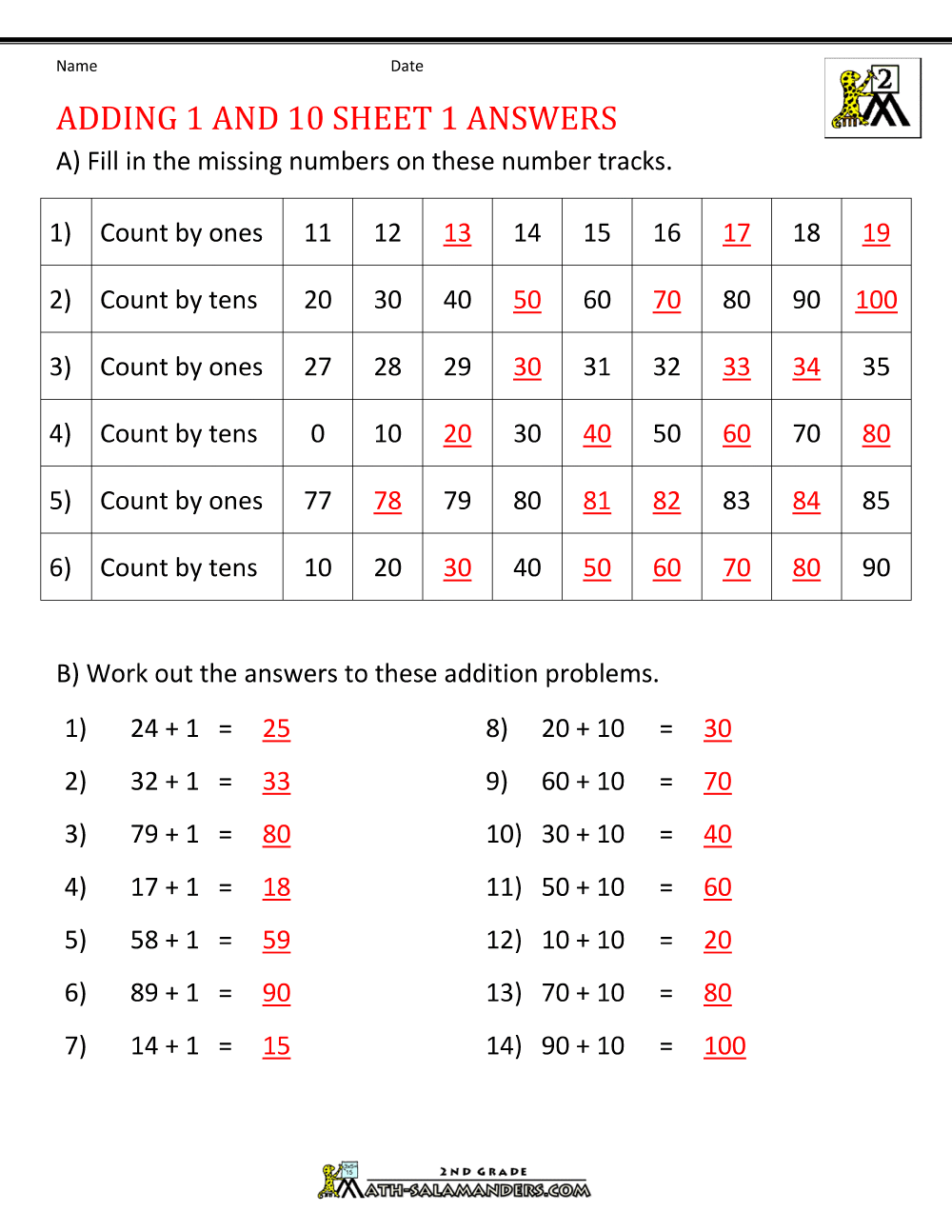 2nd grade addition worksheets