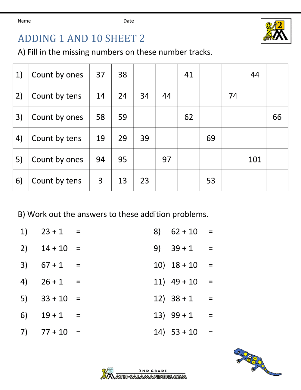 Break Apart Numbers To Add 2nd Grade Worksheets