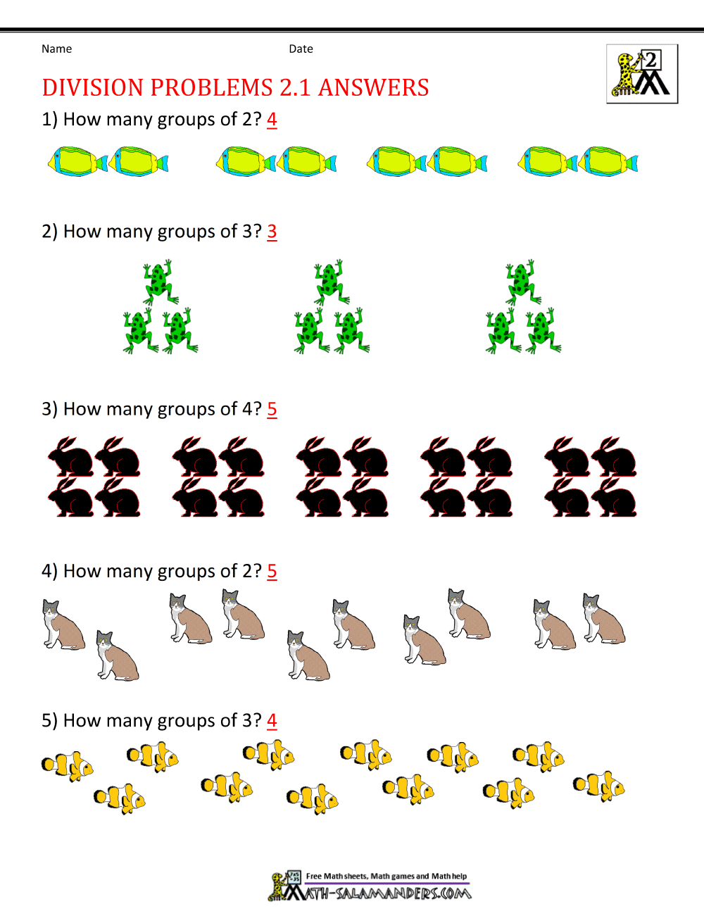 2nd Grade Division Worksheets