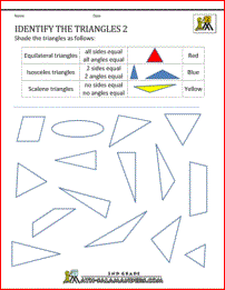 2nd grade geometry identify the triangles 2