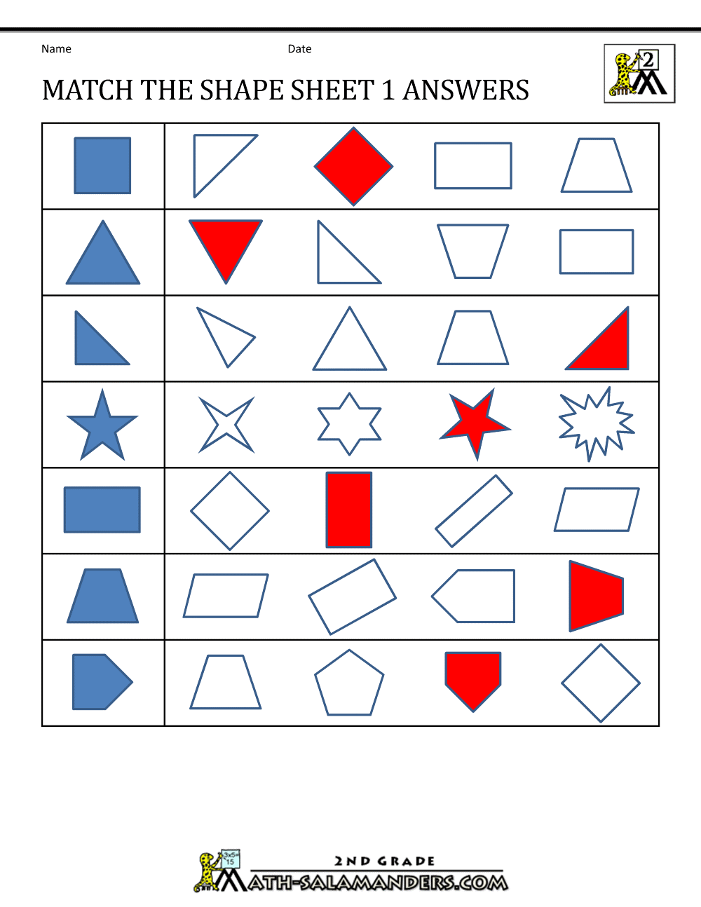 Transformation Geometry Worksheets 2nd Grade