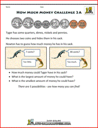 2nd grade math money worksheets how much money 2a