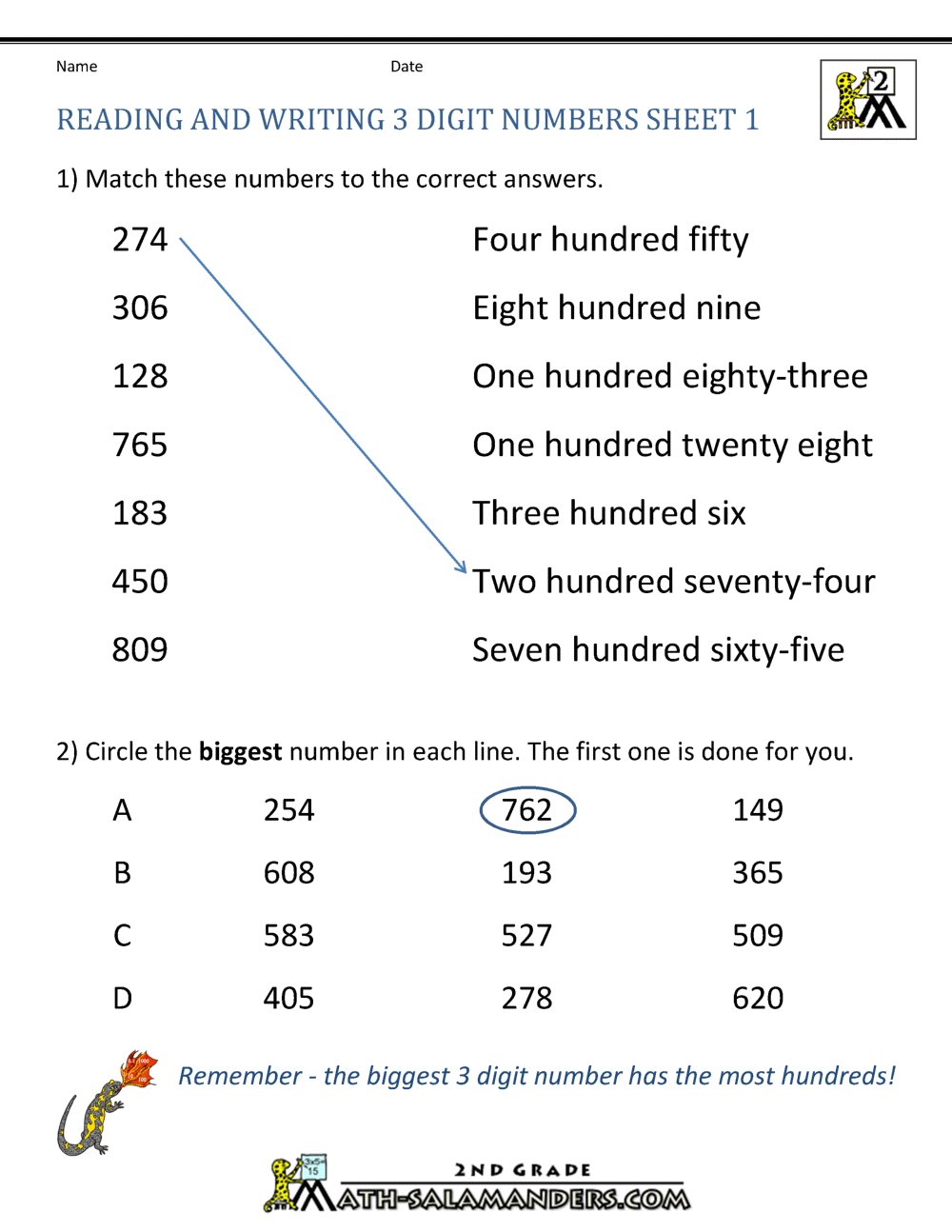 Comparing Three Digit Numbers Worksheet Have Fun Teaching Comparing In Three Digit Numbers 