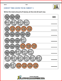 counting money worksheet image