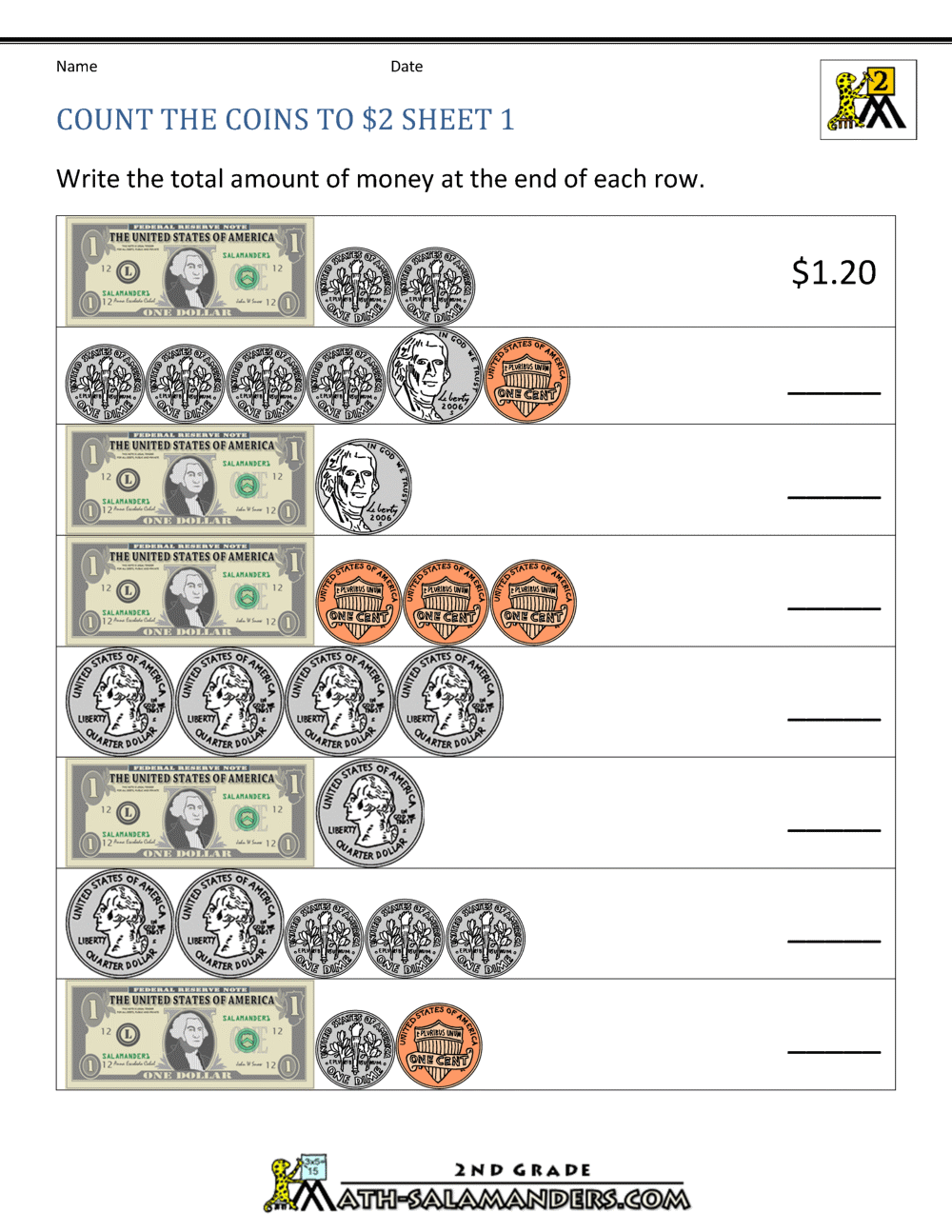 Touch Math Counting Money Worksheets - math cafe money ...