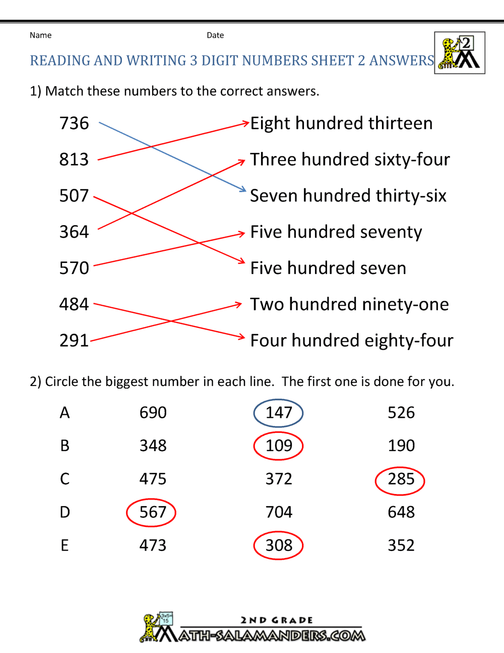 Free Place Value Worksheets Reading and Writing 3 digit numbers Free Place Value Worksheets Reading and Writing 3 digit numbers