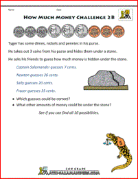 2nd grade money worksheets how much money 2b