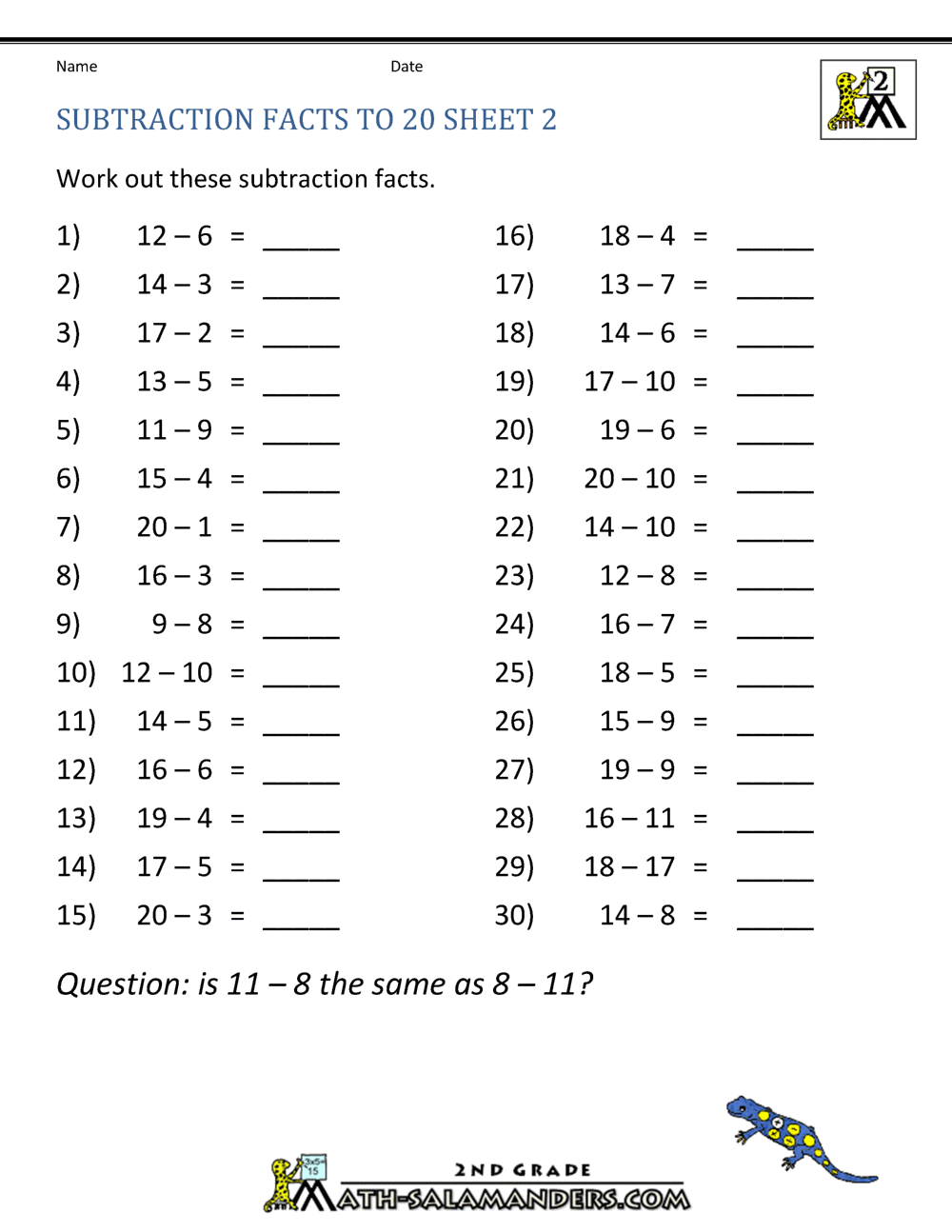 2nd-grade-math-facts-worksheets