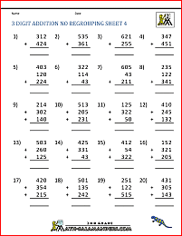 3 digit addition without regrouping 4