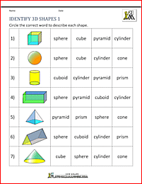 3d shapes worksheets image