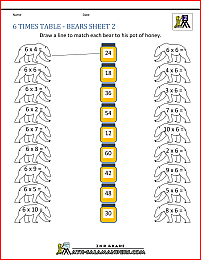 6 times tables bears 2