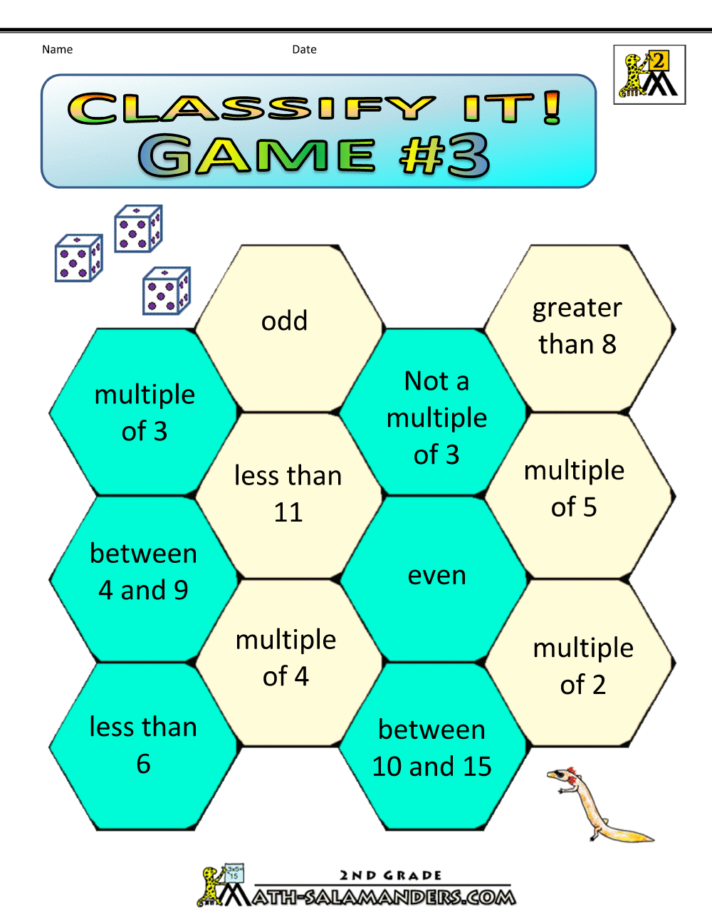 Printable Algebra Math Games