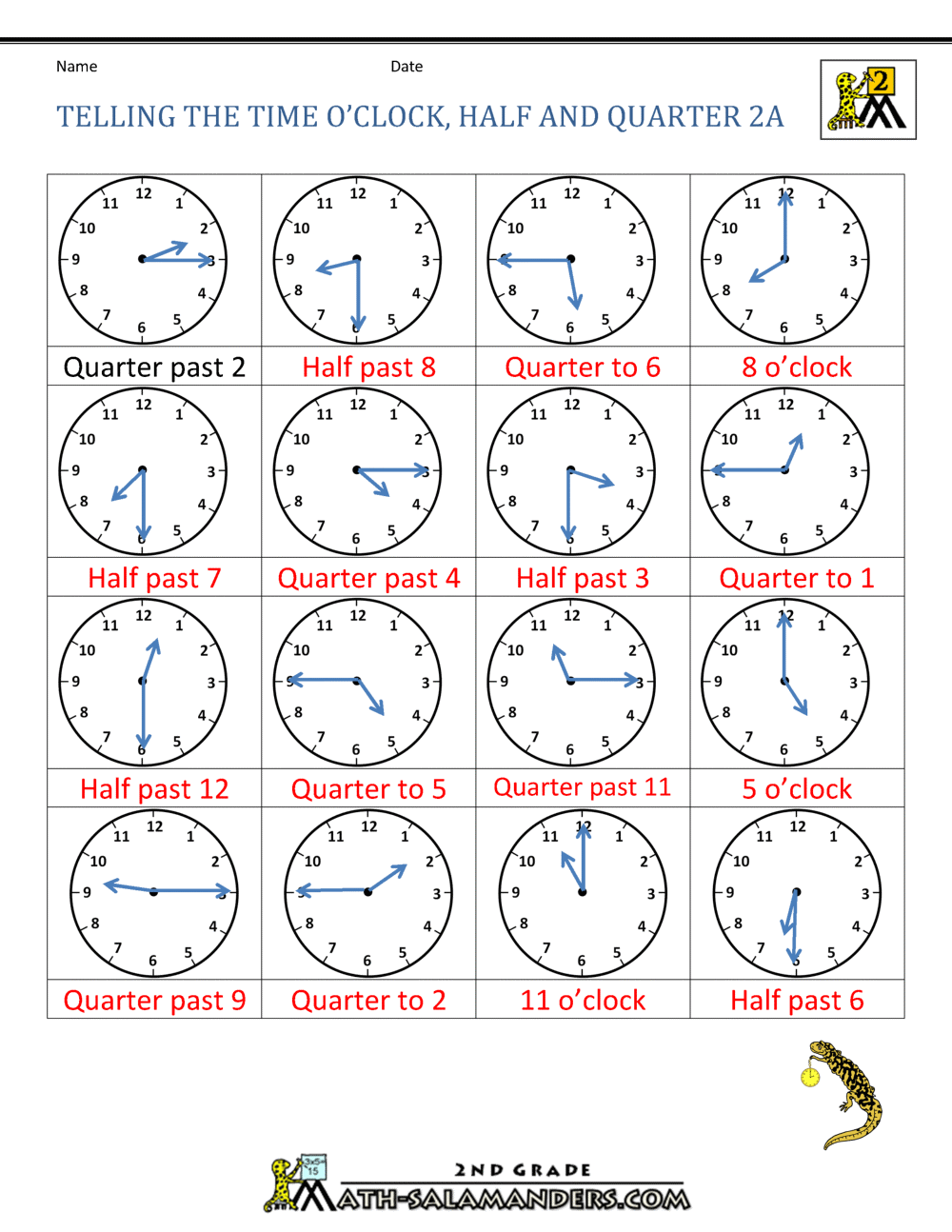 Time O Clock And Half Past Worksheets Printables Digital Analogue ...