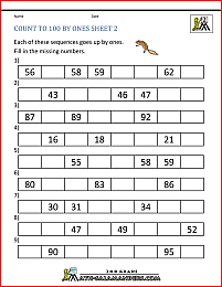 count to 100 by ones worksheet 2