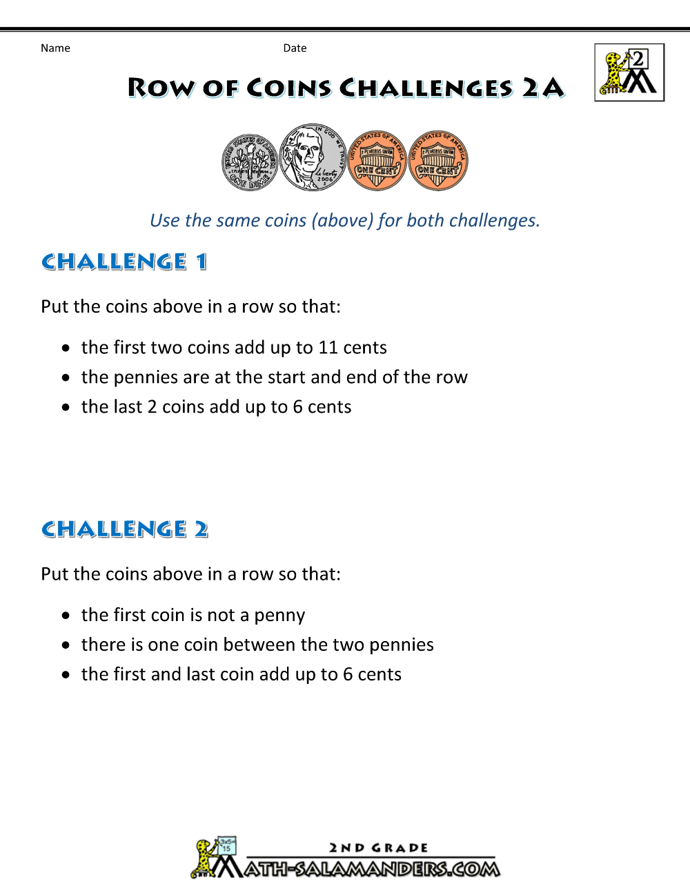 free printable money worksheets money challenges