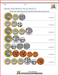 counting money worksheets uk count the money to 5 pounds 2