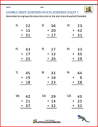 double digit addition multi addends 1