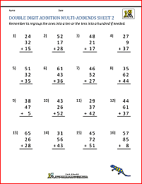 double digit addition multi addends 2