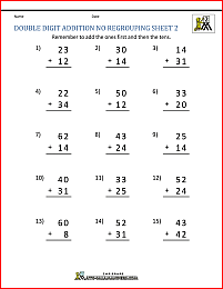 Double Digit Addition Without Regrouping