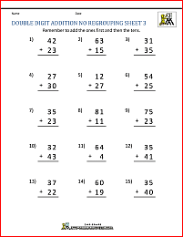 double digit addition without regrouping 3