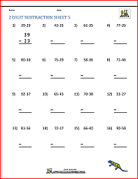 double digit subtraction worksheets 5