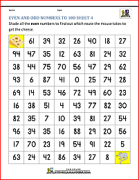 even numbers and odd numbers worksheet to 100 4