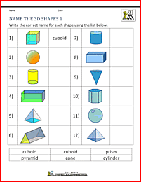 free 3d shape worksheets name 3d shapes 1