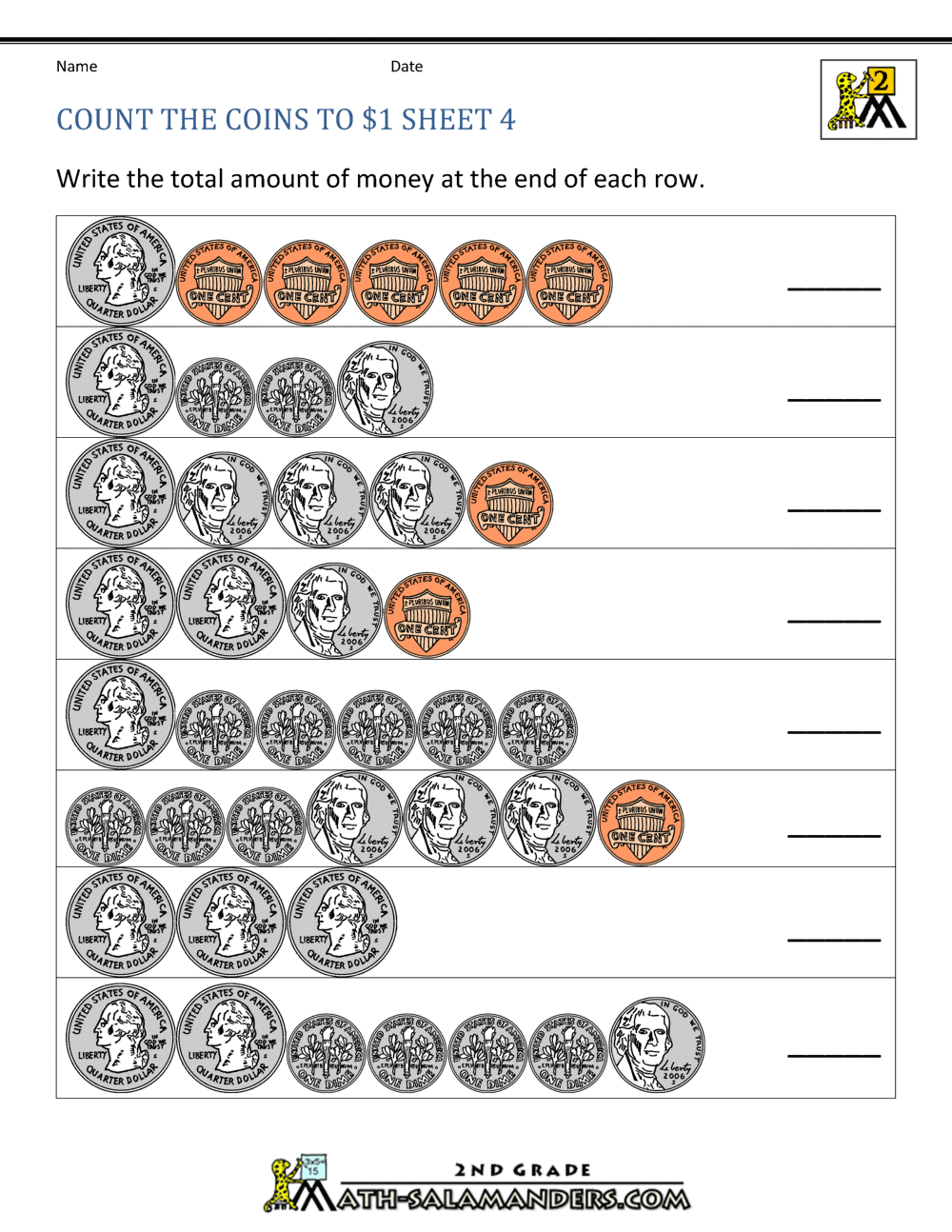 Free Printable Money Counting Worksheets For 7th Grade