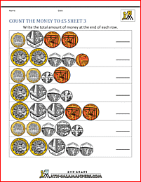 free counting money worksheets uk count the money to 5 pounds 3