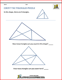 free math puzzles count the triangles puzzle
