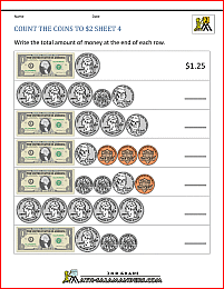 free money worksheets count the coins to 2 dollars 4