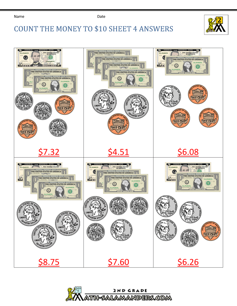 Free Money Worksheets Printable