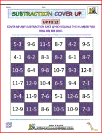 free subtraction games subtraction cover up 12
